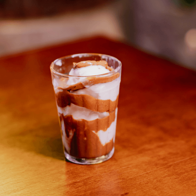 SORVETE DE TAPIOCA COM DOCE DE LEITE
