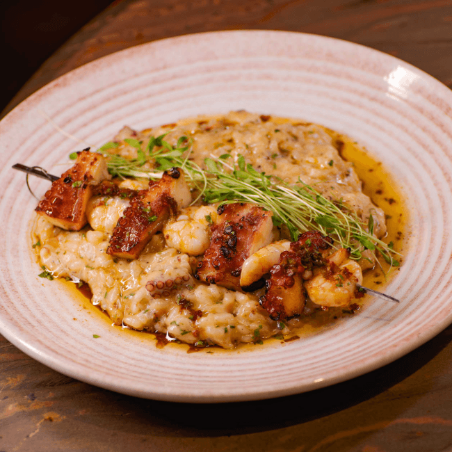 RISOTO DE CAMARÕES E POLVO