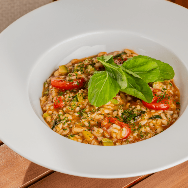 RISOTTO POMODORO E ZUCHINNE